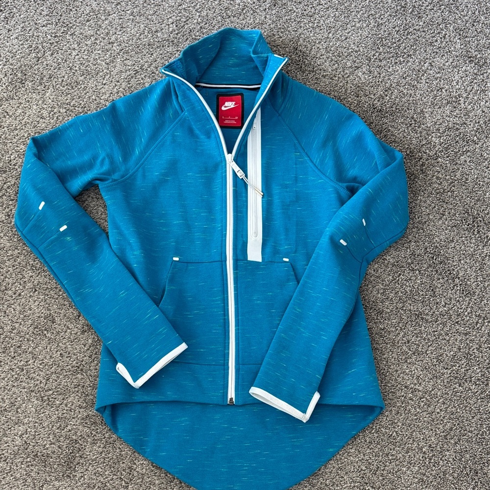 Nike Women's Teal Zip Front Utility Jacket with White Trim